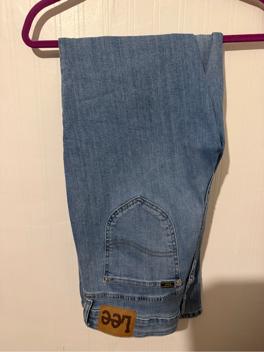 LEE Womens light blue Straight-Leg Jeans 16 Long